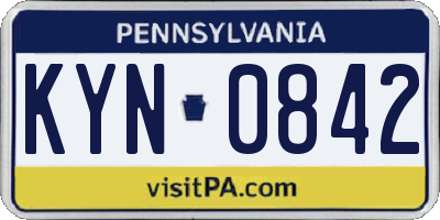 PA license plate KYN0842