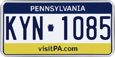 PA license plate KYN1085