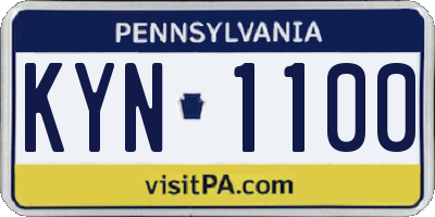 PA license plate KYN1100