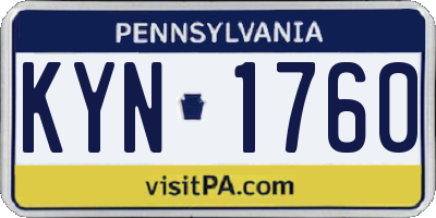 PA license plate KYN1760
