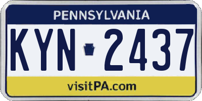 PA license plate KYN2437