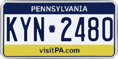 PA license plate KYN2480