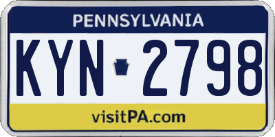 PA license plate KYN2798
