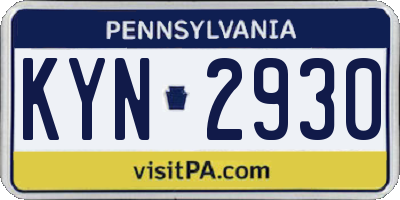 PA license plate KYN2930