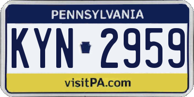 PA license plate KYN2959