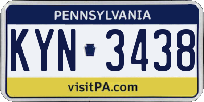 PA license plate KYN3438