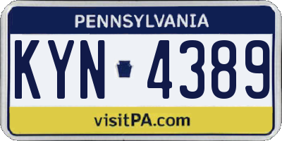 PA license plate KYN4389