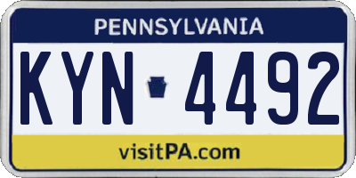 PA license plate KYN4492
