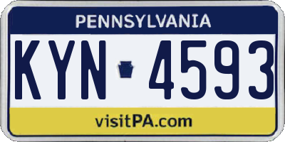 PA license plate KYN4593