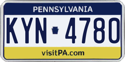 PA license plate KYN4780