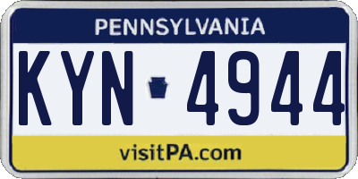 PA license plate KYN4944