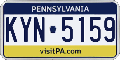 PA license plate KYN5159