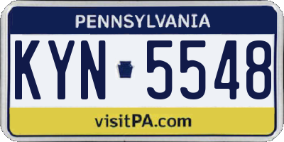 PA license plate KYN5548