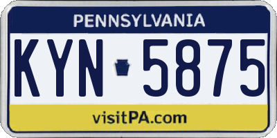 PA license plate KYN5875