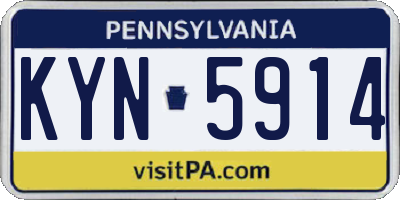 PA license plate KYN5914