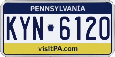 PA license plate KYN6120
