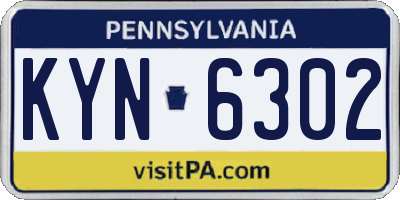 PA license plate KYN6302
