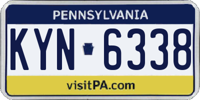 PA license plate KYN6338