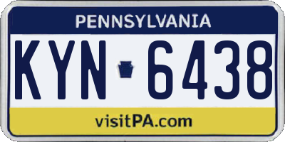 PA license plate KYN6438