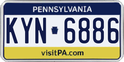 PA license plate KYN6886