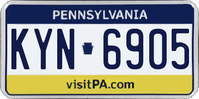 PA license plate KYN6905