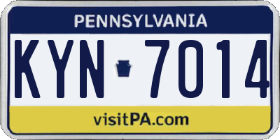 PA license plate KYN7014