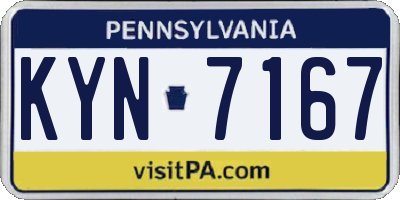 PA license plate KYN7167