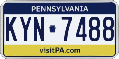 PA license plate KYN7488