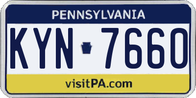 PA license plate KYN7660