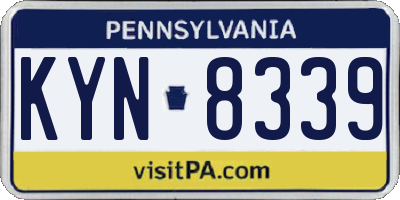 PA license plate KYN8339