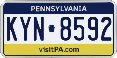 PA license plate KYN8592