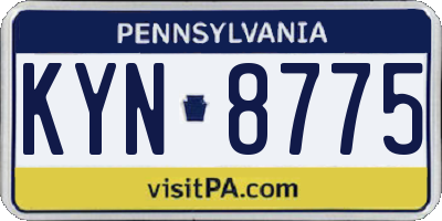 PA license plate KYN8775