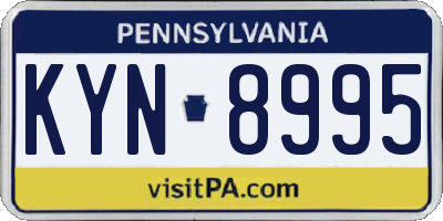 PA license plate KYN8995