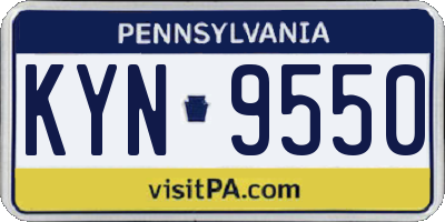 PA license plate KYN9550
