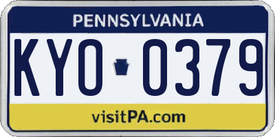 PA license plate KYO0379