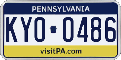 PA license plate KYO0486