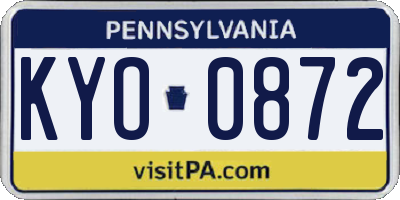 PA license plate KYO0872