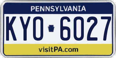 PA license plate KYO6027