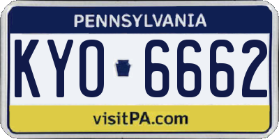 PA license plate KYO6662