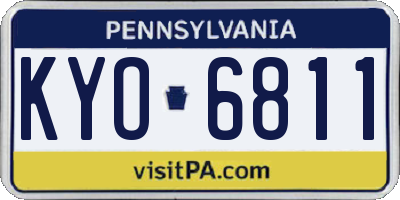 PA license plate KYO6811