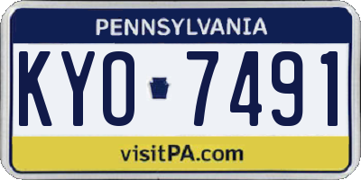 PA license plate KYO7491