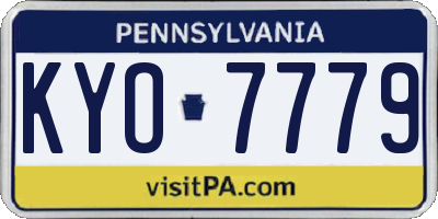 PA license plate KYO7779