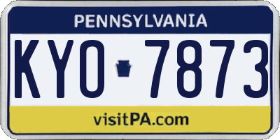 PA license plate KYO7873