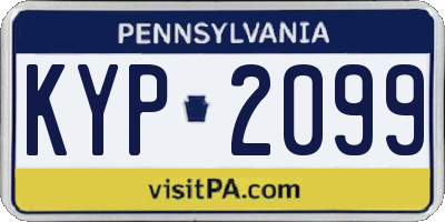 PA license plate KYP2099