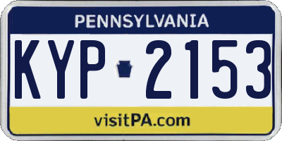 PA license plate KYP2153