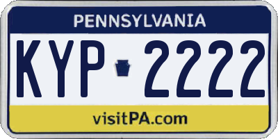 PA license plate KYP2222