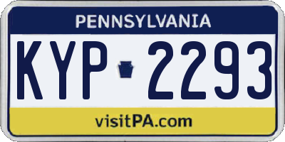 PA license plate KYP2293