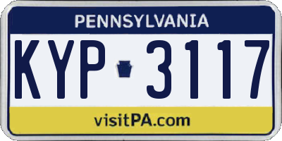 PA license plate KYP3117