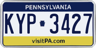 PA license plate KYP3427