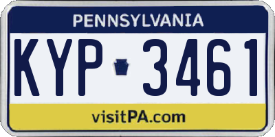PA license plate KYP3461